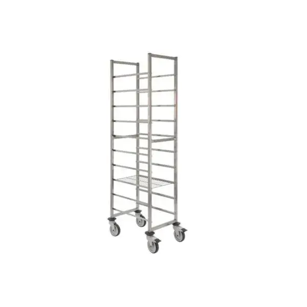 Rvs regaalwagen gastro - 530x325mm - 10 niveaus - type t - in: 325mm Lage Prijs