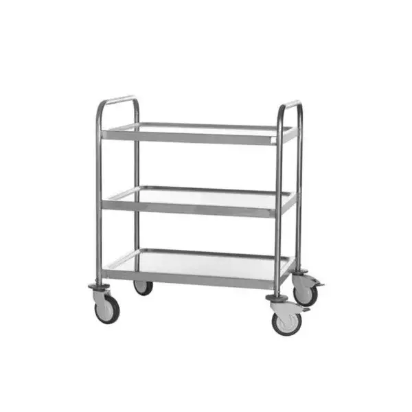 Serveerwagen met 3 niveaus - rvs - 800x580mm Tijdelijk Beschikbaar