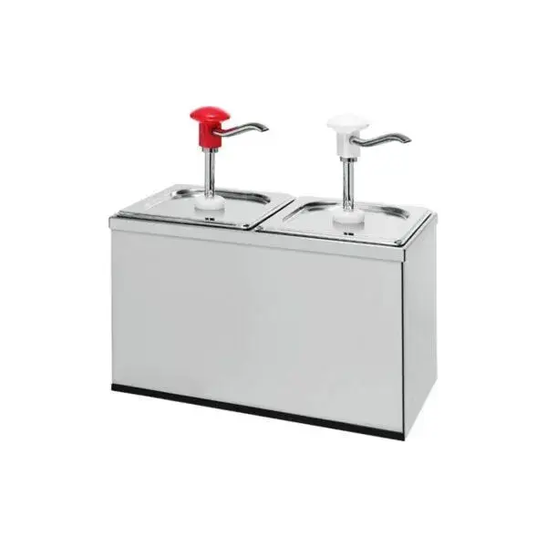 Gastronorm rvs sausdispenser - inox pot 2.5l incl deksel, per st, set 2 Dagaanbieding