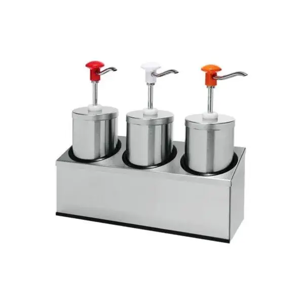 Favoriet Standaard rvs sausdispenser - inox pot 2.25l incl deksel, per st,set 3