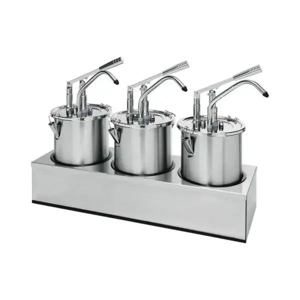 Koop Vandaag Premium sausdispenser volledig in rvs - inox pot 4.5l incl deksel, per st, set 3