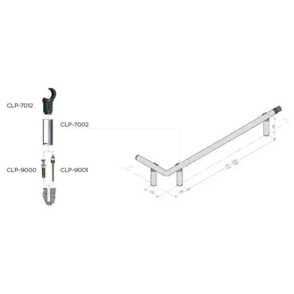 Hoekstuk 90� buis 1125x375mm - rvs - excl. montage onderdelen Korting