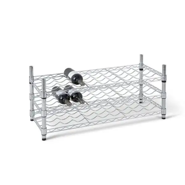 Uitverkoop Wijnrekje 3 niveaus - 27 flessen - verchroomd
