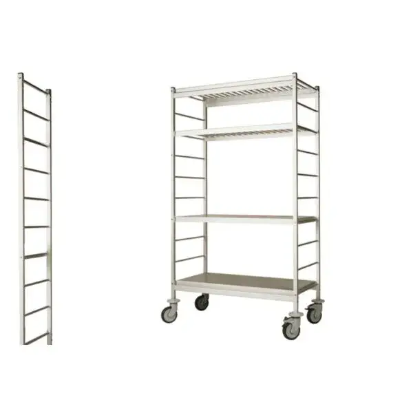Rvs staander rekwagen 1450x600mm - exclusief wielen Finale Uitverkoop