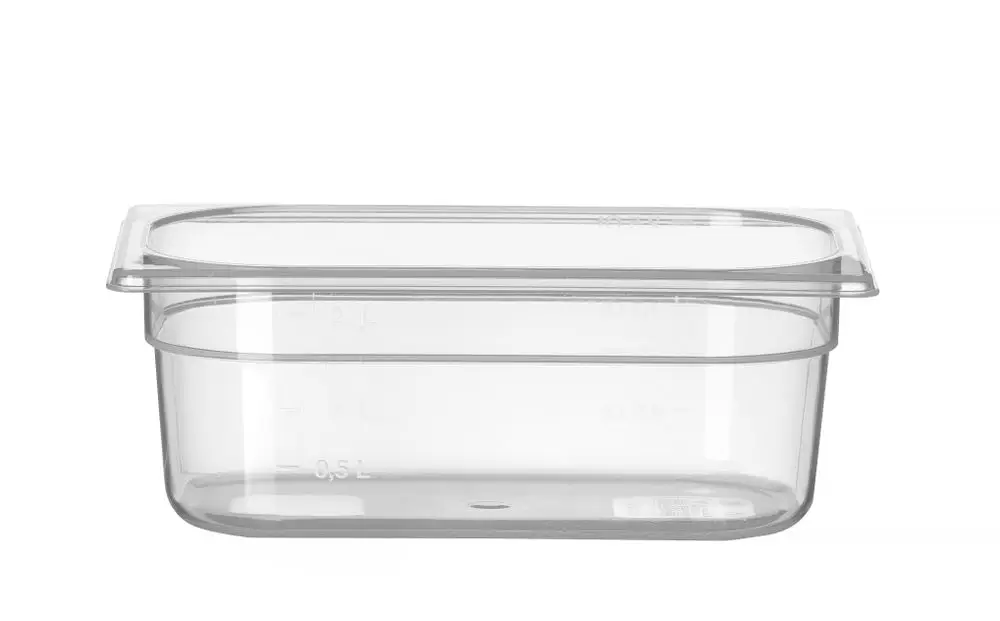 Container GN 1/4 Polypropyleen, Hendi, Profi Line, GN 1/4, 2,8L, Transparant, 265x162x(h)100mm Weekendaanbieding