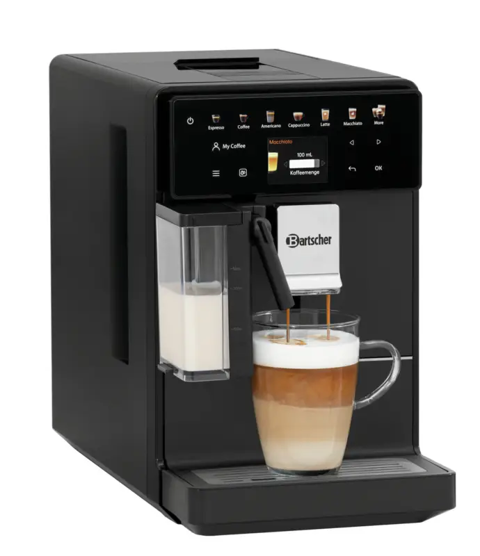 Exclusieve Aanbieding Bartscher Volautomatische Koffiemachine Easy Slim 200 | 15 Programma’s | 200g Bonenreservoir | 1.3L Watertank | Compact Design | 215x455x345mm