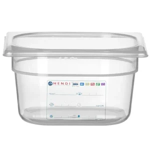 Beperkte Voorraad Container GN 1/6, Hendi, GN 1/6, 1,6L, Transparant, 176x162x(h)100mm
