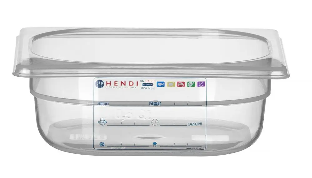 Express Levering Container GN 1/6, Hendi, GN 1/6, 1L, Transparant, 176x162x(h)65mm