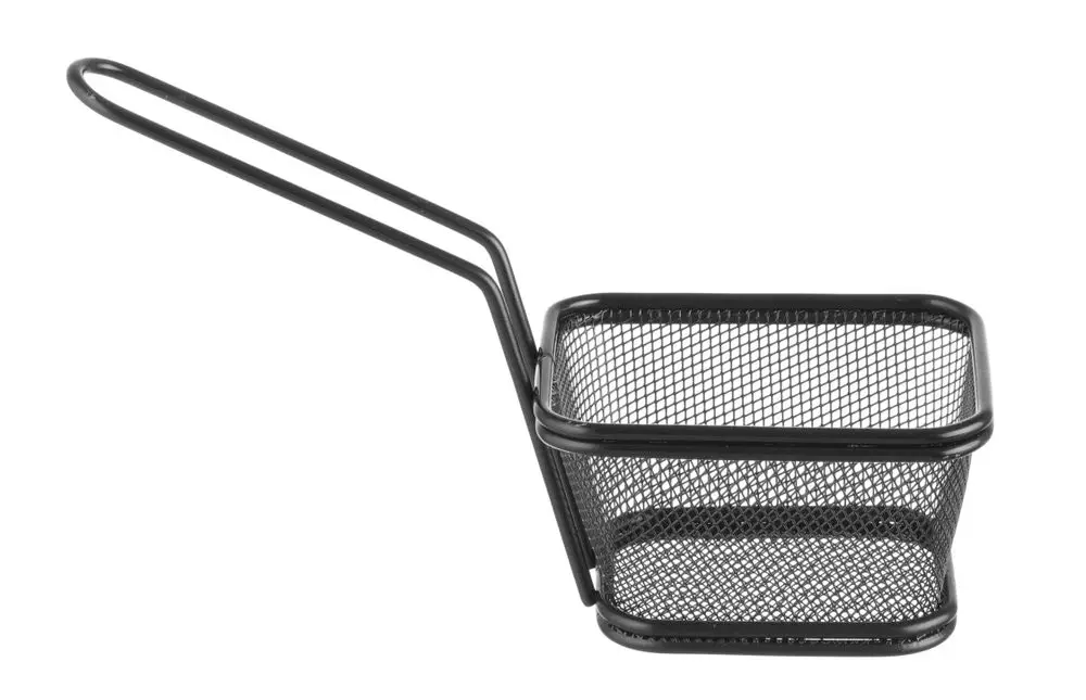 Gereduceerde Prijs Frituurmandjes Miniaturen Stapelbaar Zwart, Hendi, 105x90x(h)60mm
