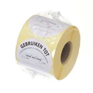 Hendi Voedselveiligheidsstickers | Gebruiken tot | Multifunctioneel | Eenvoudig Verwijderbaar | Wit | Ø50mm | 500stuks Laatste Kans