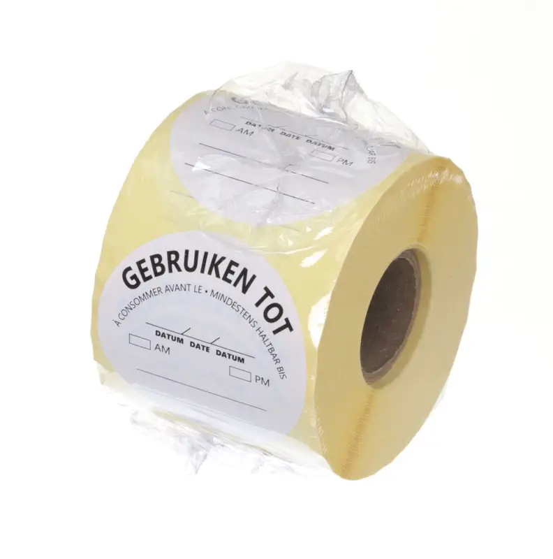 Hendi Voedselveiligheidsstickers | Gebruiken tot | Multifunctioneel | Eenvoudig Verwijderbaar | Wit | Ø50mm | 500stuks Laatste Kans