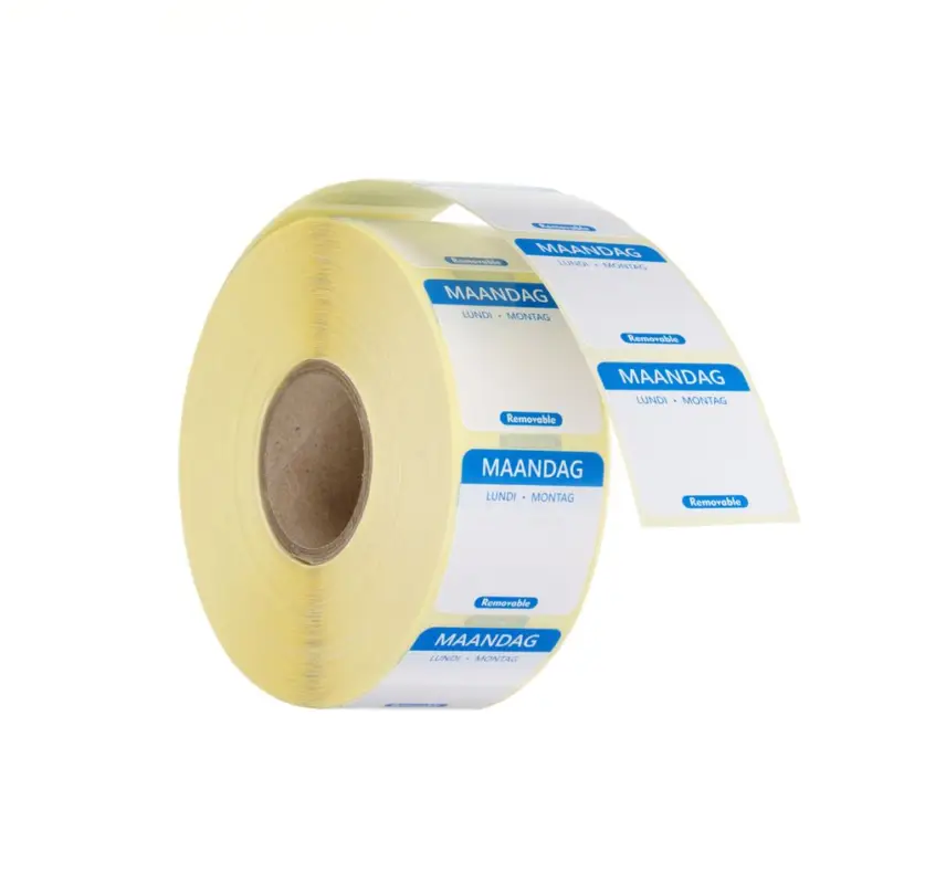 Bestel Nu Hendi Voedselveiligheidsstickers | Maandag | Multifunctioneel | Eenvoudig Verwijderbaar | Blauw | 25x25mm | 1000 stuks