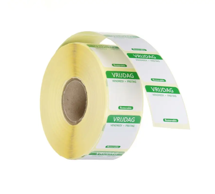 Premium Hendi Voedselveiligheidsstickers | Vrijdag | Multifunctioneel | Eenvoudig Verwijderbaar | Groen | 25x25mm | 1000 stuks