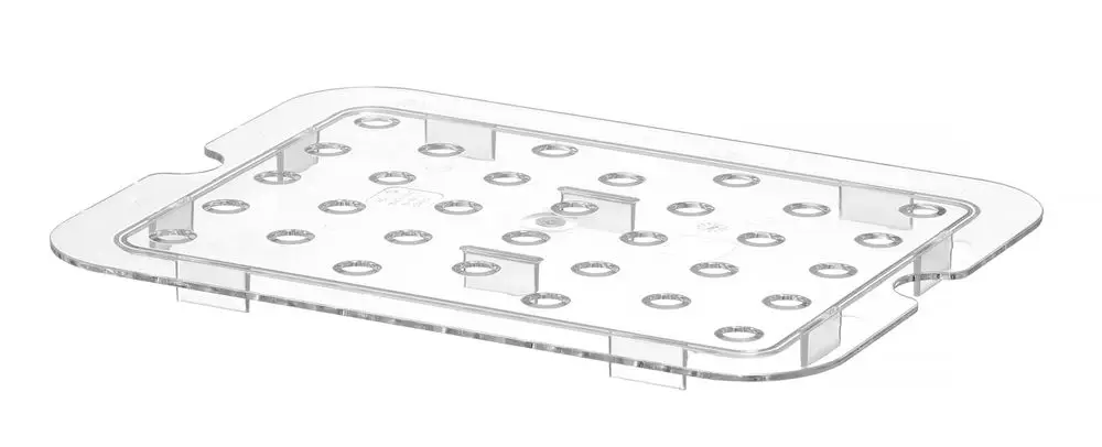 Goedkoop Geperforeerde Roosters Voor GN Containers Polycarbonaat, Hendi, Profi Line, GN 1/2, Transparant, 265x206mm