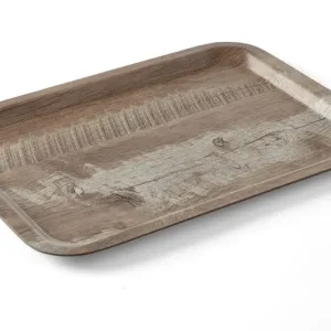 Dienblad Van Melamine Met Hout Bedrukking, Hendi, Hout Donker, 240x340mm Fabrieksprijs