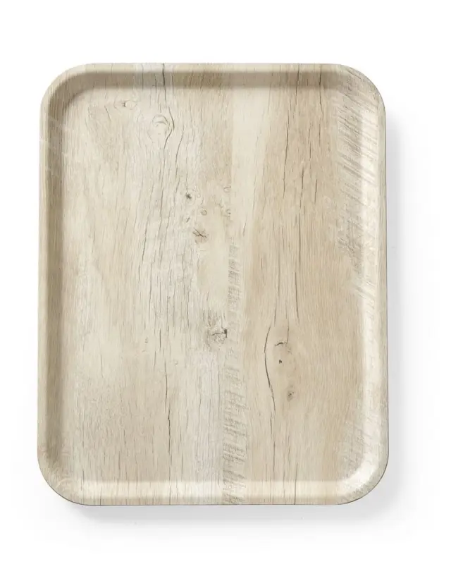 Favoriet Dienblad Van Melamine Met Hout Bedrukking, Hendi, Hout Licht, 330x430mm