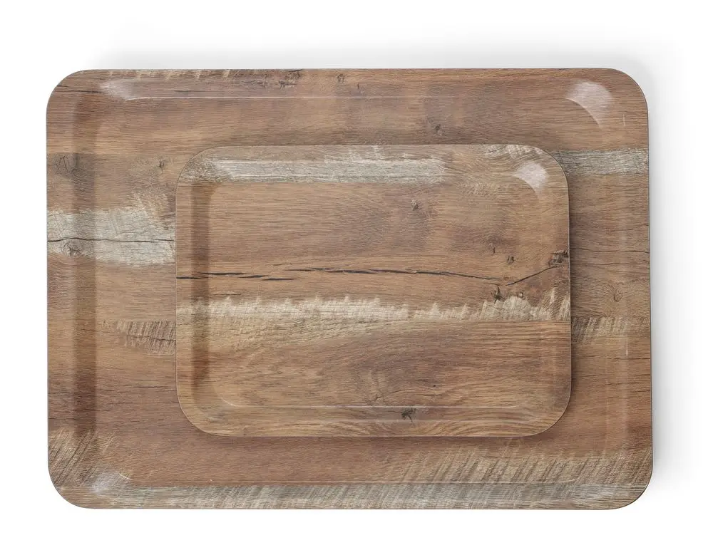 Speciale Aanbieding Dienblad Van Melamine Met Hout Bedrukking, Hendi, Hout, 240x340mm