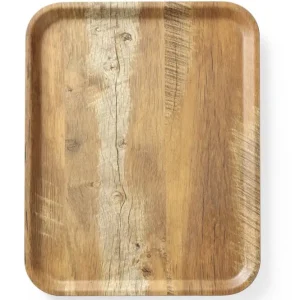 Favoriet Dienblad Van Melamine Met Hout Bedrukking, Hendi, Hout, 330x430mm