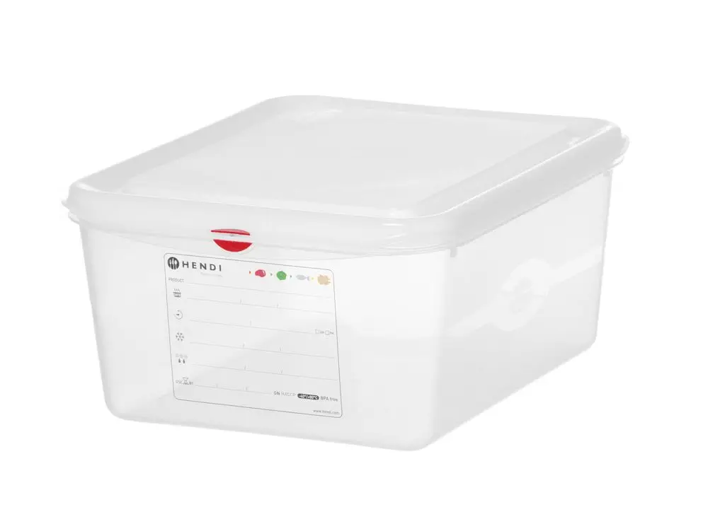 Tijdelijk Beschikbaar Hendi GN 1/2 Container | Polypropyleen | 10L | Transparant | 325x265x150mm