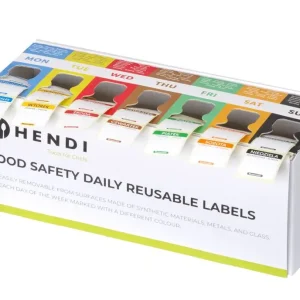 Hendi Set Voedselveiligheidsstickers met Dispenser | Multifunctioneel | Eenvoudig Verwijderbaar | 240x80x100mm Fabrieksprijs