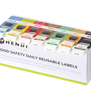 Alleen Vandaag Hendi Set Voedselveiligheidsstickers met Dispenser | Multifunctioneel | Eenvoudig verwijderbaar | 240x80x100mm