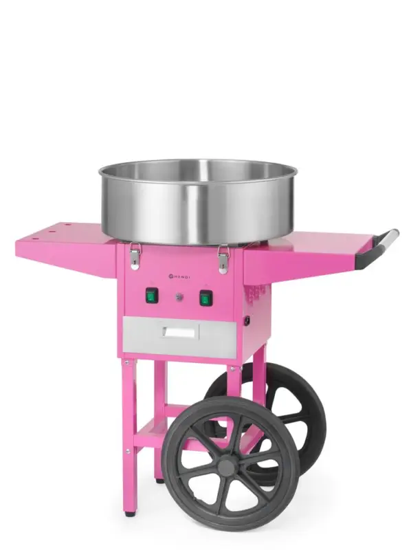 Hete Deal Hendi Suikerspinmachine | Met Trolley | Pastelroze | 220-240V/1130W | 948x520x914mm