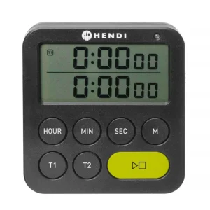 Timer dubbel, HENDI, Zwart, 82x20x(H)86mm Rechtstreeks Van De Fabrikant