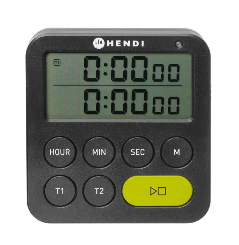 Timer dubbel, HENDI, Zwart, 82x20x(H)86mm Rechtstreeks Van De Fabrikant