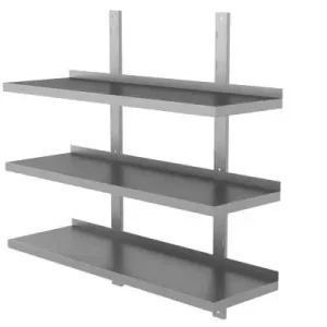 Unninox Wandschap | RVS | 3 Niveaus | Verstelbare Hoogte | 1200x400x1000mm Fabrieksprijs