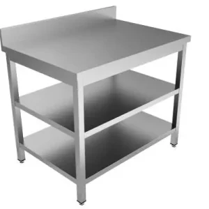 Unninox Werktafel | RVS | Tussen-/bodemschap | Achter Rand | 1800x700x850/900mm Favoriet