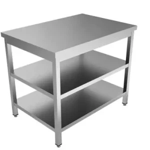 Unninox Werktafel | RVS | Tussen-/bodemschap | 800x600x850/900mm Voordeelprijs