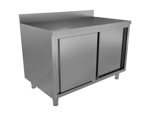 Unninox Werktafel | RVS | Schuifdeuren + Achter Rand | 1200x700x850/900mm Hoge Kwaliteit