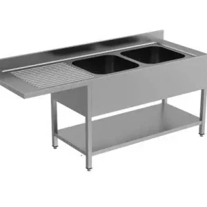 Unninox | 160x70x(h)85 Spoeltafel Met Vaatwasser Ruimte Links, Demontabel Bestel Nu