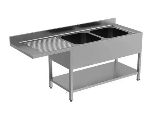 Unninox | 160x70x(h)85 Spoeltafel Met Vaatwasser Ruimte Links, Demontabel Bestel Nu