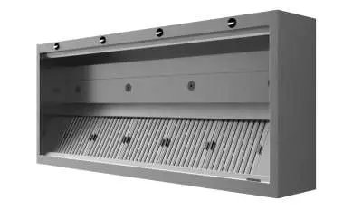 Veilige Betaling Unninox | Inductie Afzuigkap 3500x1300x550mm