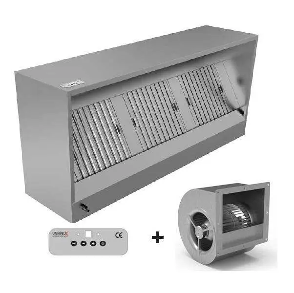 Koop Vandaag Unninox Afzuigkap Incl. Motor & Regelaar | Doosmodel | 1500x950x(h)520 | 1500 M3/h | Verlichting